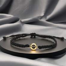 照片定制投影记忆手链情侣学生闺蜜女友节日礼物爱情记忆礼物男女同款钛钢手工手链简约彩色手链 - 金色 - 查看 3