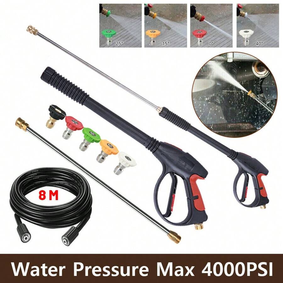 4000 PSI High Pressure Power Washer Gun Spray Wand & Hose Kit - Brass & Stainless Steel, Cold Water Use 3 thumbnail image