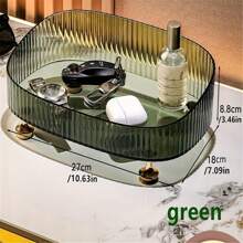 1 件轻质奢华化妆品收纳托盘，PET 塑料收纳托盘，适用于客厅咖啡桌、梳妆台、浴室卫生间香水和化妆品架、圣诞家居装饰、装饰、圣诞节、桌面装饰、木托盘、老钱风格、花瓶、盘子、木托盘、盘子、咖啡桌、装饰托盘、桌面装饰、家居饰品、黑色饰品、沙发扶手托盘 - 彩色 - 查看 8