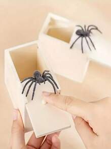 1 pieza Caja de broma de araña de madera - Caja de broma hecha a mano, excelente para regalos de Navidad