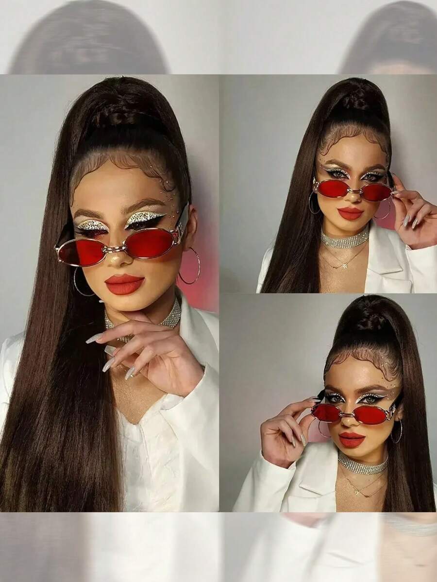 Ponytail Synthetic Hair Extensions With Rubber Band 22inch Long Yaki