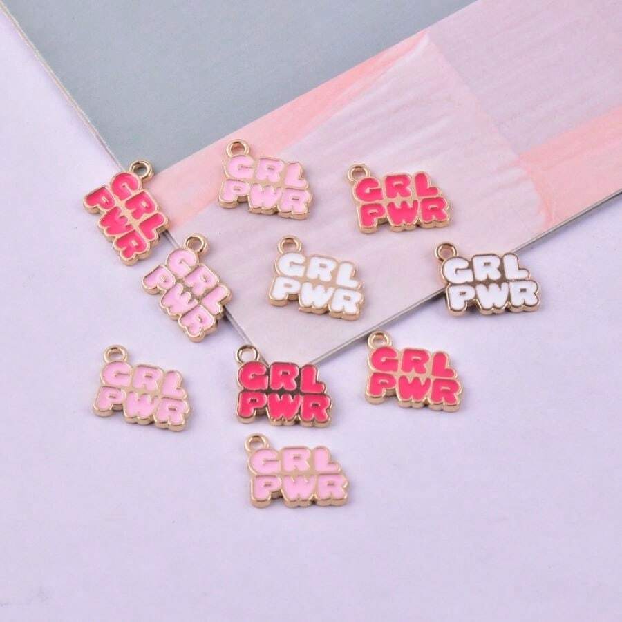 10Pcs Gold Plated Enamel Power Charms Pendant For Jewelry Making Earrings Bracelet Necklace Accessories DIY