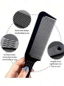 美发师理发防静电平顶梳，适合专业发型师、沙龙美容工具 - 彩色 - 查看 3