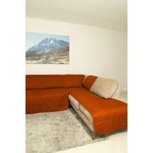 Cubre Salas Esquineras Protector Sofa Tipo L Doble Vista - Naranja Quemada - Ver 6
