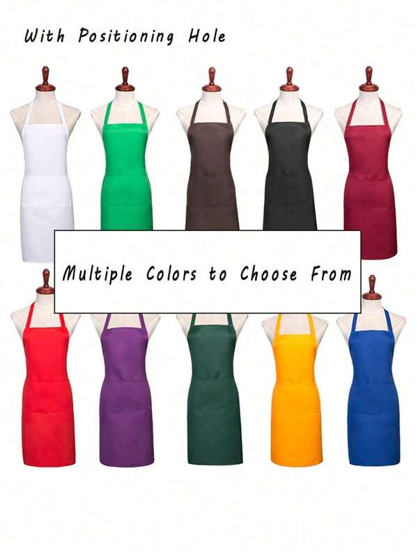 1/2PCS Oil-Proof With Pockets Kitchen Apron - Dirt-Resistant Waist Apron And Waist-Length For Cooking And Catering Men And Women Kitchen Supplies Fashionable Kitchen Workwear