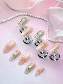 Thể hiện tình yêu của bạn với bộ 10 móng tay giả hình quả hạnh nhân màu hồng Cottagecore dạng bấm thủ công màu hồng chuyển sắc với họa tiết hoa tulip Bắc Âu phủ toàn bộ móng tay giả bằng acrylic dùng hàng ngày cho phụ nữ và trẻ em gái mùa xuân và mùa hè & 1 dũa móng tay mini & 1 tờ keo dán - Hồng - Xem 2