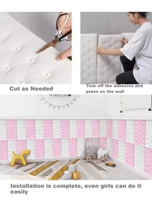 1 miếng giấy dán tường xốp nổi 3D 35cm * 70cm với vân da giả, mềm mại và có kết cấu, miếng dán tường xốp tự dính, có thể tái sử dụng và cắt được, nền trang trí phòng ngủ, giấy dán tường cách âm và dày, gói mềm đầu giường, miếng dán chống thấm nước, chống ẩm, chống bụi và chống va chạm, giấy dán tường chống thấm nước, dùng để trang trí phòng khách, trang trí ký túc xá, đồ dùng học tập trở lại trường, trang trí Halloween, miếng dán cải tạo, tấm ốp tường bong tróc, giấy dán tường, giấy dán tường, đồ trang trí mùa xuân làm mới ngôi nhà của bạn, miếng dán trang trí Rama quà tặng sinh nhật tốt nghiệp - Nhiều màu - Xem 8