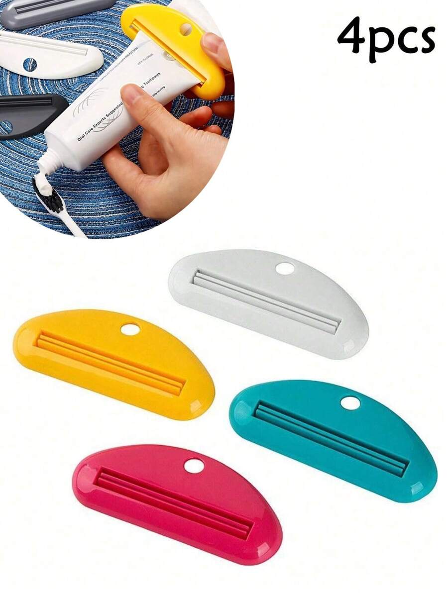 4 dụng cụ bóp kem đánh răng - Dụng cụ bóp bằng nhựa đơn giản và tiện lợi, dụng cụ bóp tuýp kem đánh răng thích hợp cho gia đình và du lịch (4 màu ngẫu nhiên) - Nhiều màu - Xem 1