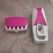 Best Selling Creative Automatic Washing Set Of Toothpaste Squeezer Toothbrush Holder - Pink - View 4