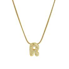 26pcs English Letter Pendant Necklace, Stainless Steel Curb Chain, Fashion Accessory