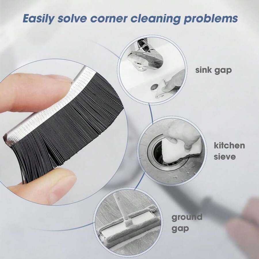 3pcs Hard Bristle Crevice Cleaning Brushes Set, Grout Cleaner, Toilet