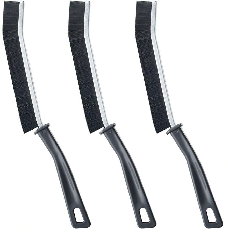 3pcs Hard Bristle Crevice Cleaning Brushes Set, Grout Cleaner, Toilet