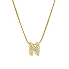 26pcs English Letter Pendant Necklace, Stainless Steel Curb Chain, Fashion Accessory