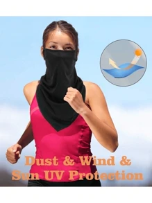 Scarf Mask Headband With Earring, Neck Gaiter Balaclava Cap, Dust-Proof UV Protection Outdoor Face Cover For Men Ski Masks