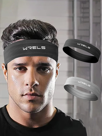 WRELS 1개 통기성이 좋은 부드러운 수분 흡수 스포츠 헤드밴드, 달리기, 피트니스, 등산, 요가를 위한 신축성 있는 헤어밴드
