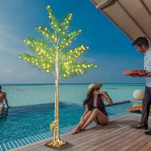 1 opakowanie, 560LED/165LED lampa podłogowa Palm Tree, lampa w kształcie drzewa, zasilana przez USB z przełącznikiem, energooszczędna i świetlna girlanda do salonu, ogrodu, na imprezę, na Boże Narodzenie, na plażę, do basenu, do hotelu, do dekoracji oświetleniowych - światło polichromatyczne - Zobacz 4