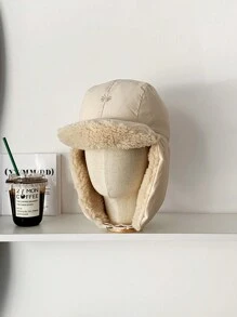 保暖加厚冬季户外骑行乌沙卡帽，男女通用保暖护耳滑雪飞行员帽 - 山標拼色圓頂雷鋒帽 - 查看 7