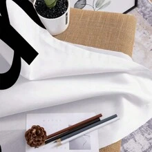 2 件黑白大号皇冠字母印花窗帘，北欧风格 100% 涤纶窗帘，适用于卧室、客厅、厨房、窗户家居装饰，可清洗 - 彩色 - 查看 4