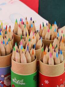 1 Bộ (12 Màu) Bút Chì Màu Giáng Sinh Sáng Tạo Màu Ngẫu Nhiên, Bút Chì Vẽ Cho Học Sinh Mẫu Giáo Và Tiểu Học Cho Bé Trai Và Bé Gái, Giải Thưởng Và Quà Tặng Giáng Sinh - Nhiều màu - Xem 7