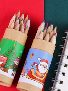 1 Bộ (12 Màu) Bút Chì Màu Giáng Sinh Sáng Tạo Màu Ngẫu Nhiên, Bút Chì Vẽ Cho Học Sinh Mẫu Giáo Và Tiểu Học Cho Bé Trai Và Bé Gái, Giải Thưởng Và Quà Tặng Giáng Sinh - Nhiều màu - Xem 4