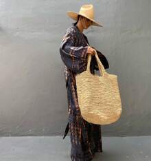 Plus Size Boho Chic Kimono Cover Up - Lightweight & Flowy Tie Dye Beachwear - Stylish Open Front For Women - 深灰色 - 查看 3