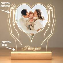 1pc, 6.9/7.87in(H) Personalized Night Light With Photos, Acrylic Plaque, Gifts For Women, Gifts, Anniversary Gifts, Birthday Gifts, Mother's Day Gifts Graduation