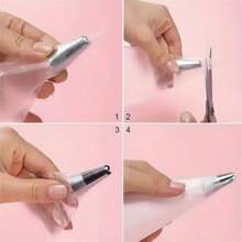 100pcs Disposable Piping Bags For Cake Decorating - Perfect For Icing, Frosting & Cookies - Essential Baking Tools & Kitchen Accessories Back To School - Transparent - View 11