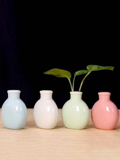 1 pièce Petit vase à fleurs plat et rond, décoration de bureau, cadeaux, anniversaire, remise de diplôme, décoration de la maison, retour à l'école, décoration de chambre, fournitures scolaires, vase en verre