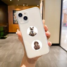 500Pcs Round-Tape Sticker-Cute Cat Stickers Roll Vinyl Stickers For Scrapbook Journaling Laptop Bumper Skateboard Water Bottles Computer Phone Cartoon Anime - Multicolor - View 5