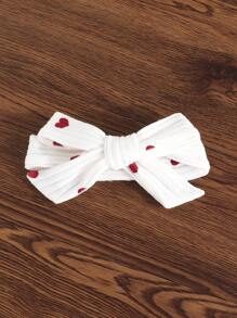 Baby Mädchen niedlicher Jumpsuit mit Schleife und Langarm, Latzhose mit Blumenmuster Romper, inklusive bedrucktem Herz Stirnband