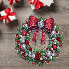 Dayi Diamond Painting Decorations - (Double Sided Printing - Single Sided Rhinestone Decoration) - Christmas Wreath - Multicolor - View 5