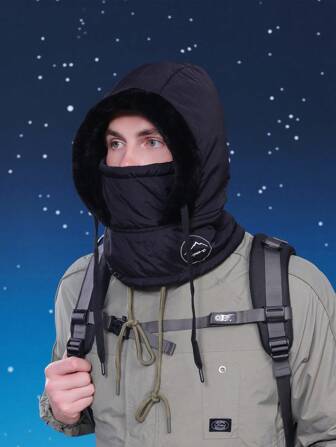 JOYLORD 1pc Men's Winter Hat, Mask & Neck Warmer 3-In-1 Set, Thermal Lined Warm Face Cover, Earflap Trapper Hat For Cycling, Skiing