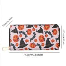 独特的 IC 风格长款钱包 - 拉链卡夹手拿包零钱包带安全封条适合日常使用万圣节主题配件生日礼物 Y2K 感恩节 - 彩色 - 查看 3