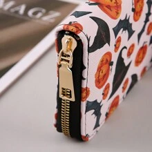 独特的 IC 风格长款钱包 - 拉链卡夹手拿包零钱包带安全封条适合日常使用万圣节主题配件生日礼物 Y2K 感恩节 - 彩色 - 查看 7