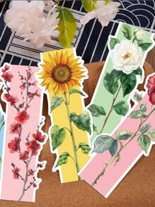30 件鲜花书签，纸质阅读多功能书签 - 彩色 - 查看 9