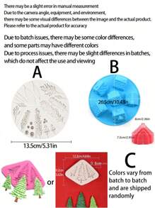 1 khuôn silicon Giáng sinh, dụng cụ nướng vòng hoa, lá, cây thông Noel, khuôn nướng hình quả mọng, khuôn silicon fondant cho tiệc sinh nhật, trang trí bánh cưới quà tặng Giáng sinh Giáng sinh vui vẻ đêm Giáng sinh tiệc Giáng sinh - Nhiều màu - Xem 3