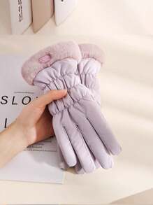 Women's Gloves, Winter Warm Thickened Waterproof Windproof Touch Screen Motorcycle Riding Gloves - Multicolor - View 4