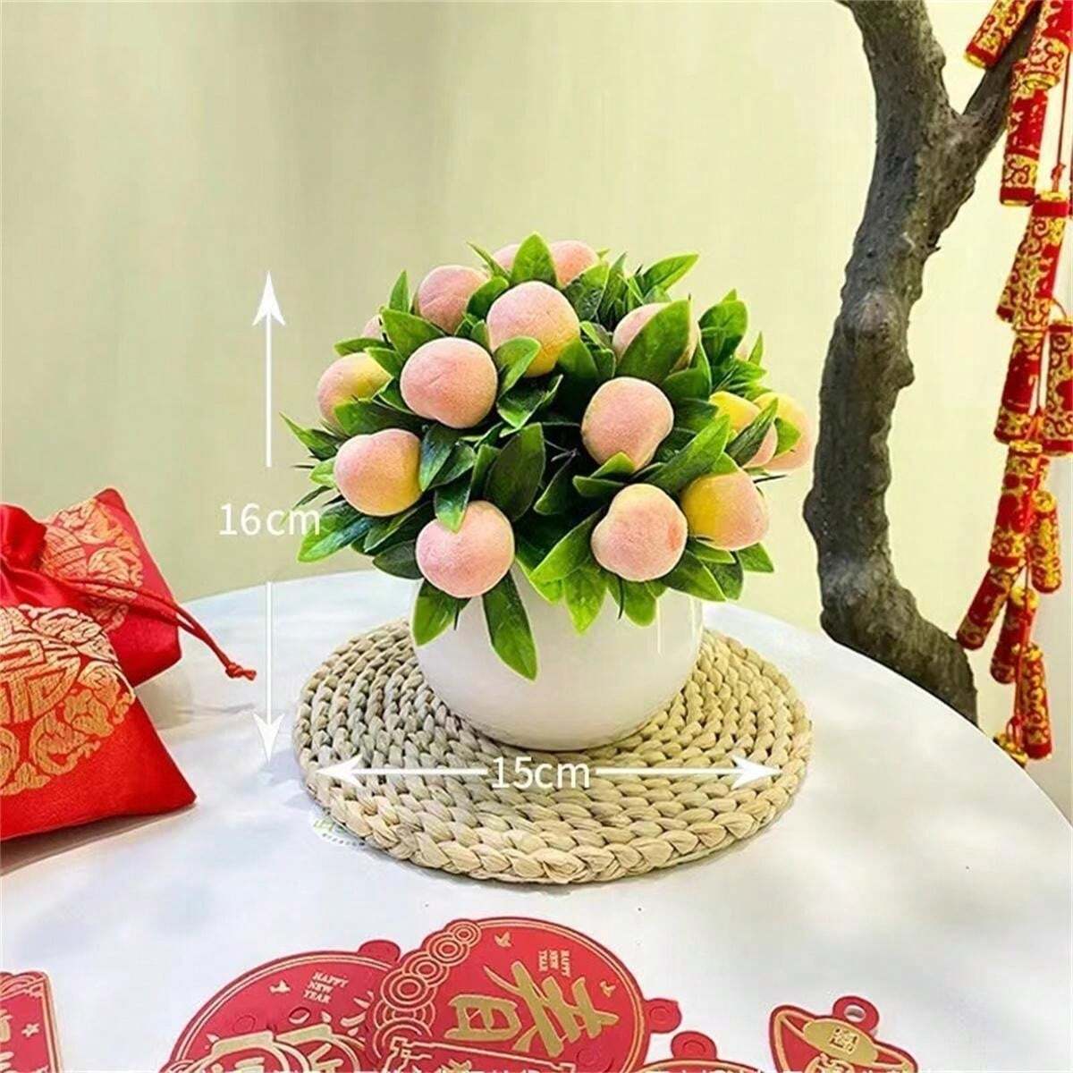 Artificial Feng Shui Coins & Flower Decor, Living Room And Coffee Table