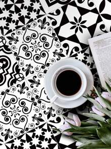 1 套 9 件几何简约印花自粘地板贴纸，北欧风格地板贴花。易于剥离和粘贴的乙烯基贴纸，厚实。适用于装饰客厅、厨房、浴室和卧室。（三种尺寸可供选择：5.9 英寸 / 7.87 英寸 / 11.81 英寸） - 彩色 - 查看 4