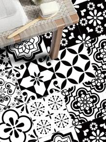 1 套 9 件几何简约印花自粘地板贴纸，北欧风格地板贴花。易于剥离和粘贴的乙烯基贴纸，厚实。适用于装饰客厅、厨房、浴室和卧室。（三种尺寸可供选择：5.9 英寸 / 7.87 英寸 / 11.81 英寸） - 彩色 - 查看 3