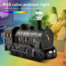 Whimsical Train-Shaped Aromatherapy Essential Oil Diffuser - Humidifiers With Cool Mist, Dual Spray Modes, Night Light, And Remote Control For Home, Office, And Hotel Use - Gold - View 4