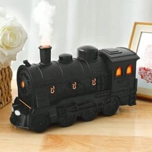 Whimsical Train-Shaped Aromatherapy Essential Oil Diffuser - Humidifiers With Cool Mist, Dual Spray Modes, Night Light, And Remote Control For Home, Office, And Hotel Use - Gold - View 3