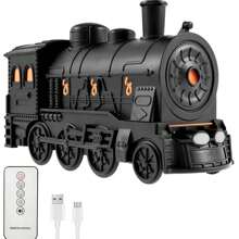 Whimsical Train-Shaped Aromatherapy Essential Oil Diffuser - Humidifiers With Cool Mist, Dual Spray Modes, Night Light, And Remote Control For Home, Office, And Hotel Use - Gold - View 7