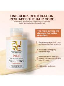 Mặt nạ tóc giảm liên kết disulfide PURC-3 Agent, làm mềm phục hồi tóc khô xơ, chăm sóc tóc mềm mượt dạng kem dầu nướng - trắng - Xem 3