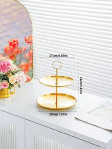 1 件 2/3 层不锈钢派对托盘 - 银色圆形盘子，适合蛋糕、水果、甜点和茶 - 理想的纸杯蛋糕架和自助餐服务器 - 彩色 - 查看 11