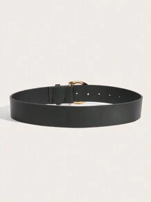1 chiếc thắt lưng da PU thời trang đơn giản, phong cách đường phố thanh lịch, sang trọng dành cho nữ, dự tiệc công sở, phù hợp với mọi mùa hè, đi học, thu, đông, Halloween - màu đen - Xem 3