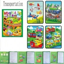 Christmas Decoration 1 Set Magic Water Drawing Book Toys, Multi-Theme, Reusable Water Painting Book, Children's Gift For Office, School, Drawing, Students, Markers, Stationery, Boys, Girls, School Supplies, Children's Writing Tools, Back To School Essentials,Book Gifts,Magic Water Book,Back To School Supplies