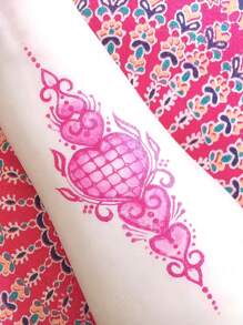 Pasta de tinte de henna, tinte de tatuaje semi-permanente, tinta para tatuajes de color corporal, tinte de tatuaje botánico de larga duración, crema para tatuajes temporales, adecuado para fiestas, Halloween y Navidad - Rosa Fucsia - Ver 5