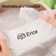 1pc Con dấu tên tùy chỉnh cho quần áo, Con dấu quần áo cá nhân hóa cho vải, Con dấu tên tự đóng mực hoạt hình tùy chỉnh DIY cho học sinh trường học Quà tặng văn phòng phẩm cá nhân, Con dấu quần áo chống thấm nước - Màu xanh lam - Xem 5