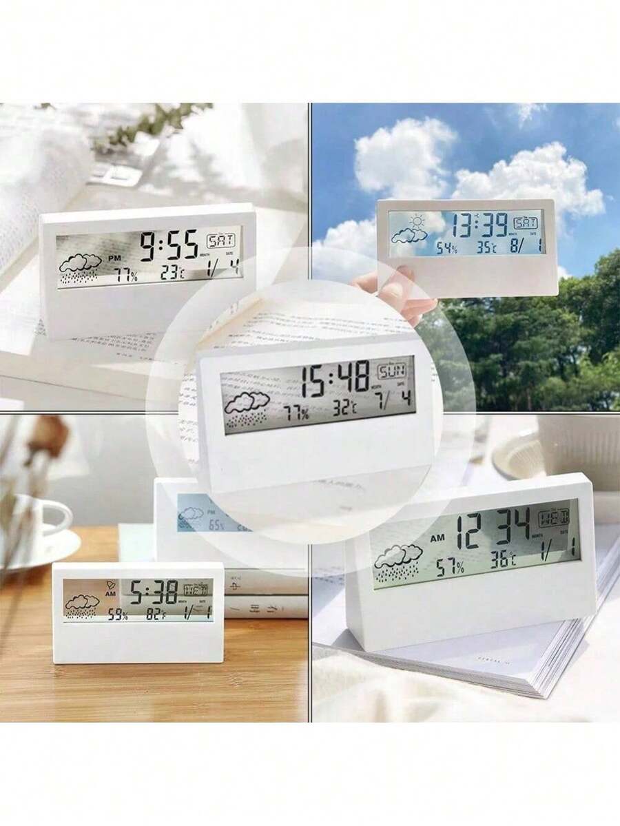 Clock Creative Weather Display Electronic Alarm Student Mute Simple And